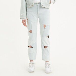 NEW Levi's 501 Original Cut Out Hipster Denim Light Wash Jeans Size 26